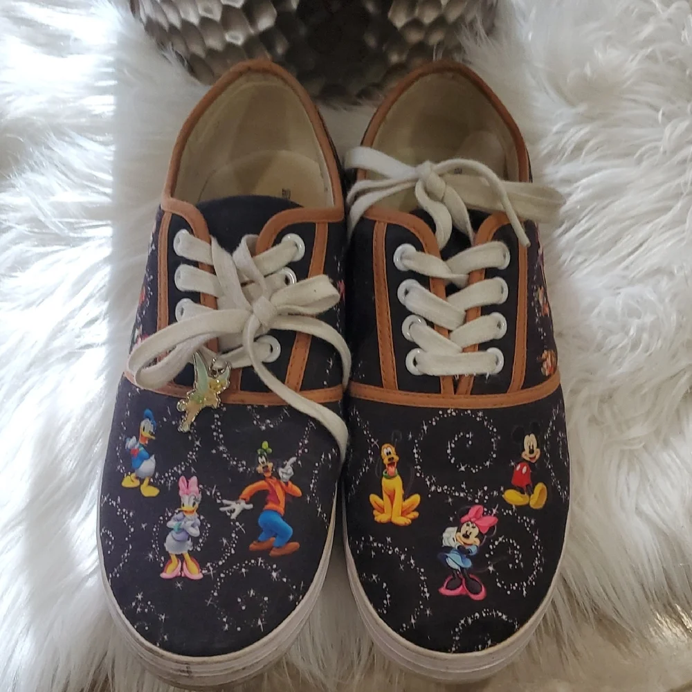 Bradley Exchange Disney Sneakers - Black with Colorful Characters